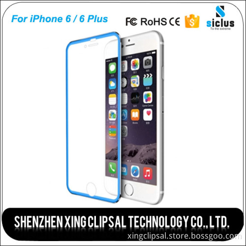 2.5D Full Cover Colorful Titanium Alloy frame Tempered Glass Screen Protector for Apple iPhone 6 / 6 plus